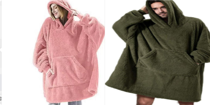 Oversized Wearable Blanket Hoodie – Double-Sided Fleece Sweatshirt - product image 36