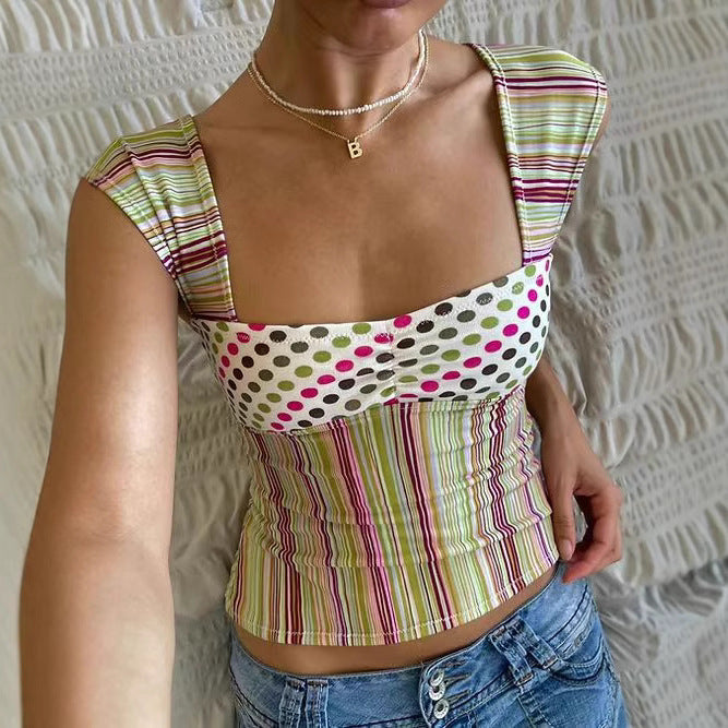 Women's Striped & Plaid Zip Tank Top - product image 5