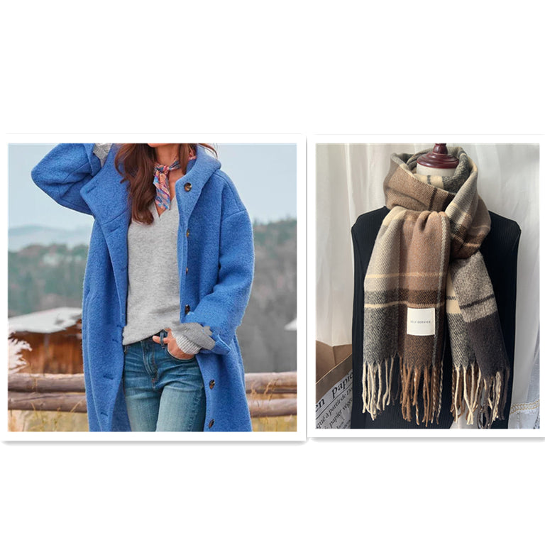 Women's Medium-Length Tweed Coat - view 7