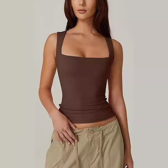 Women's Square-Neck Sleeveless Double-Layer Basic Tank Top - product image 4