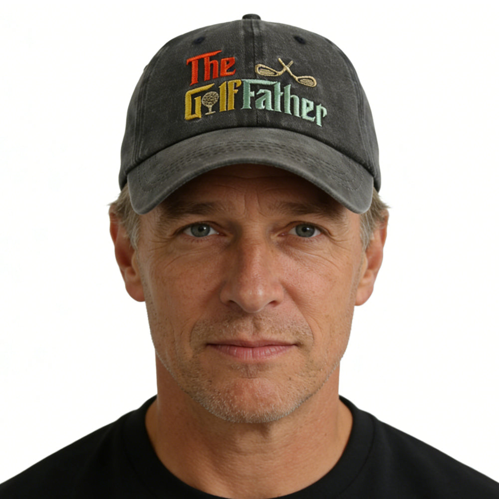 Golf Father Adjustable Baseball Cap - Grey - image 1
