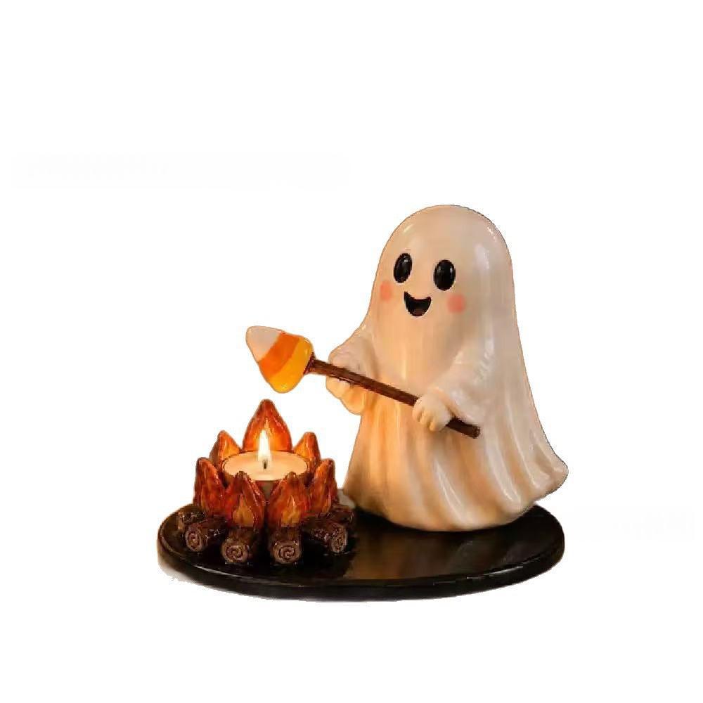 Halloween Campfire Tealight Holder – Resin Candle Holder Figurine - product image 6