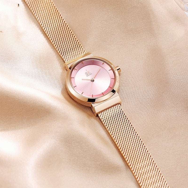 Women's Minimalist Quartz Watch with Faux Leather Strap - product image 5