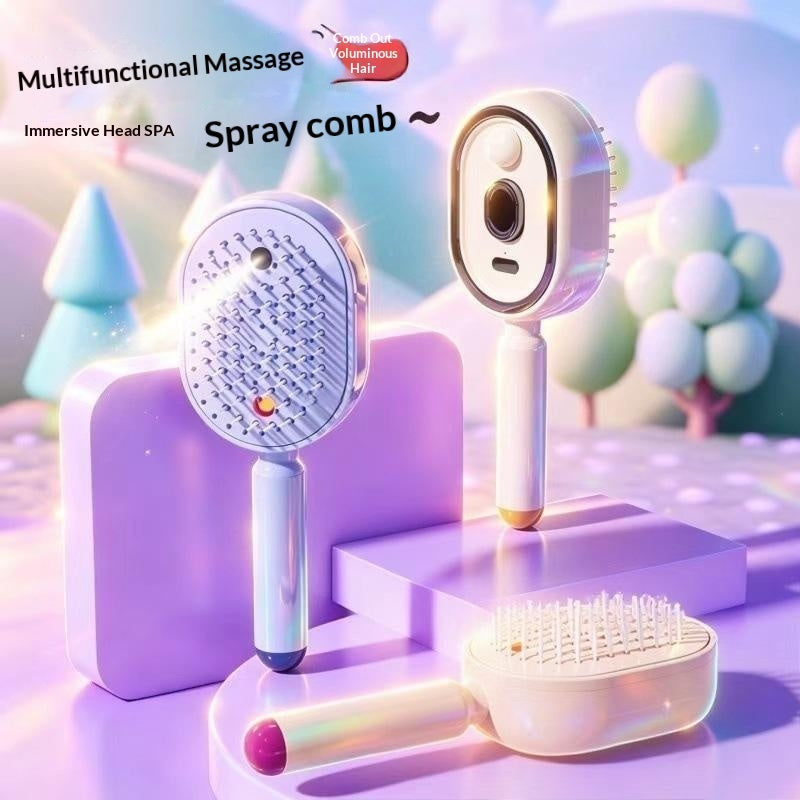 Electric Mist Spray Massage Hair Brush