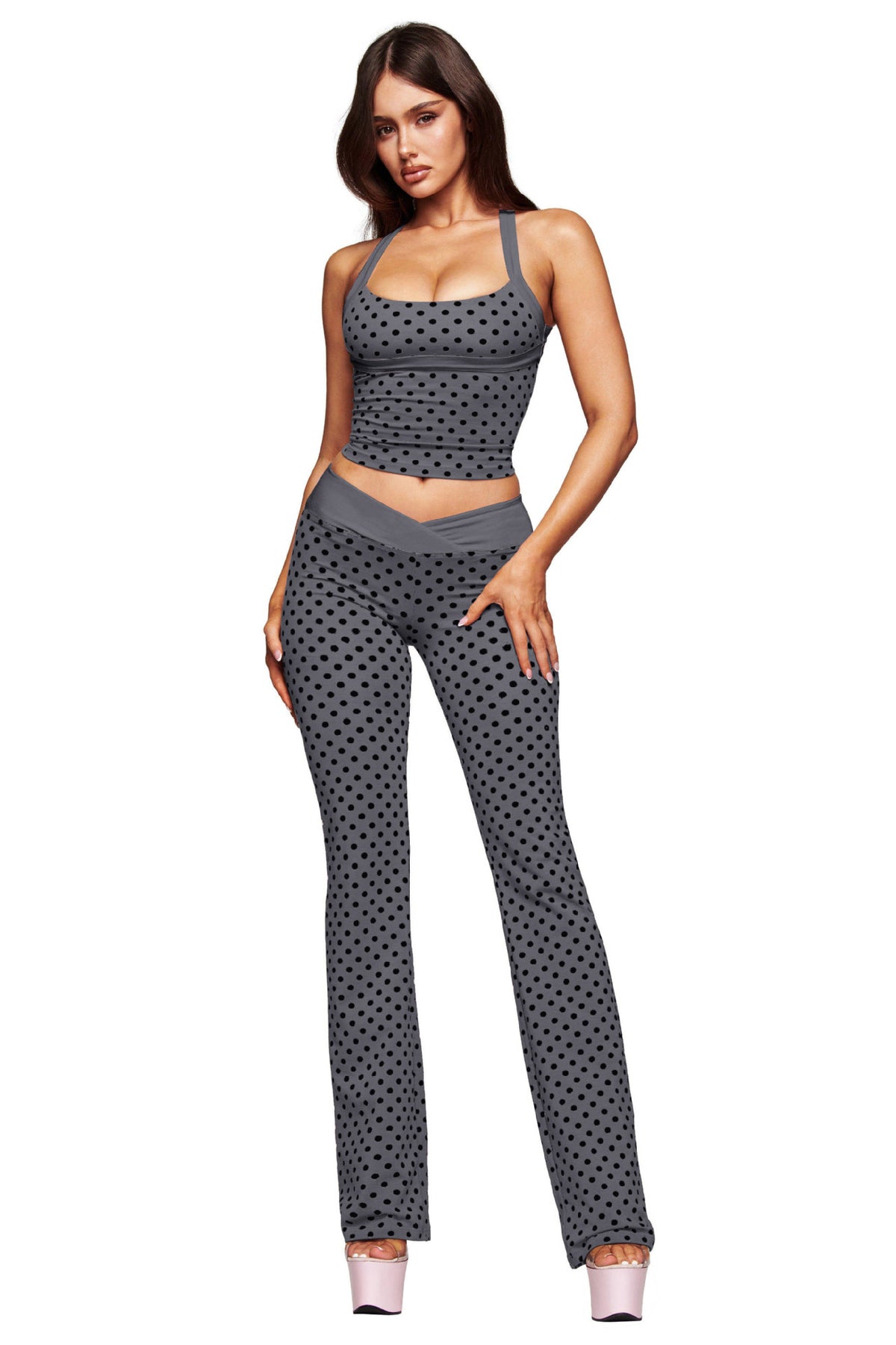 Polka Dot Halter Neck Two-Piece Activewear Set - product image 5