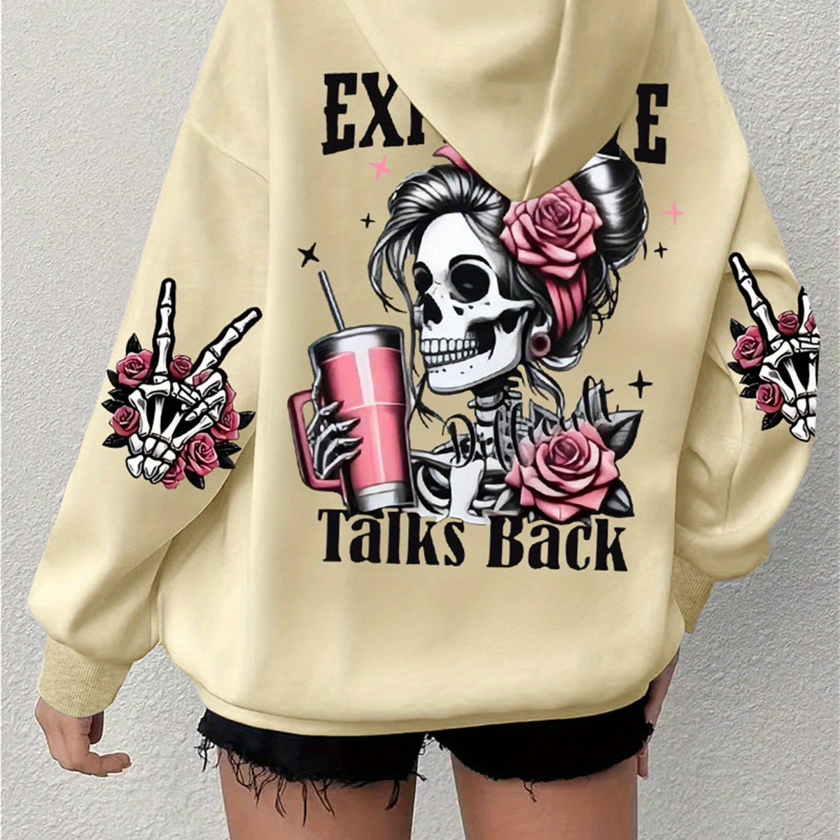 Retro Skull Graphic Long-Sleeve Sweatshirt - product image 4