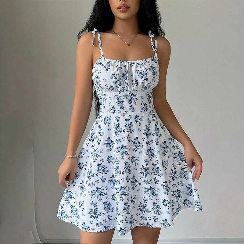 Women's Floral Print A-Line Dress - view 8