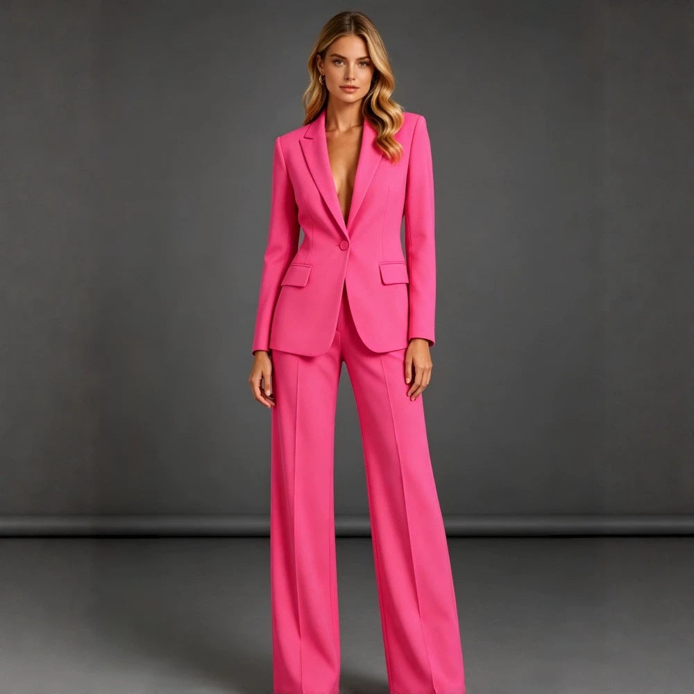 Women's Slim Fit Blazer & Dress Pants Two-Piece Suit Set - product image 2