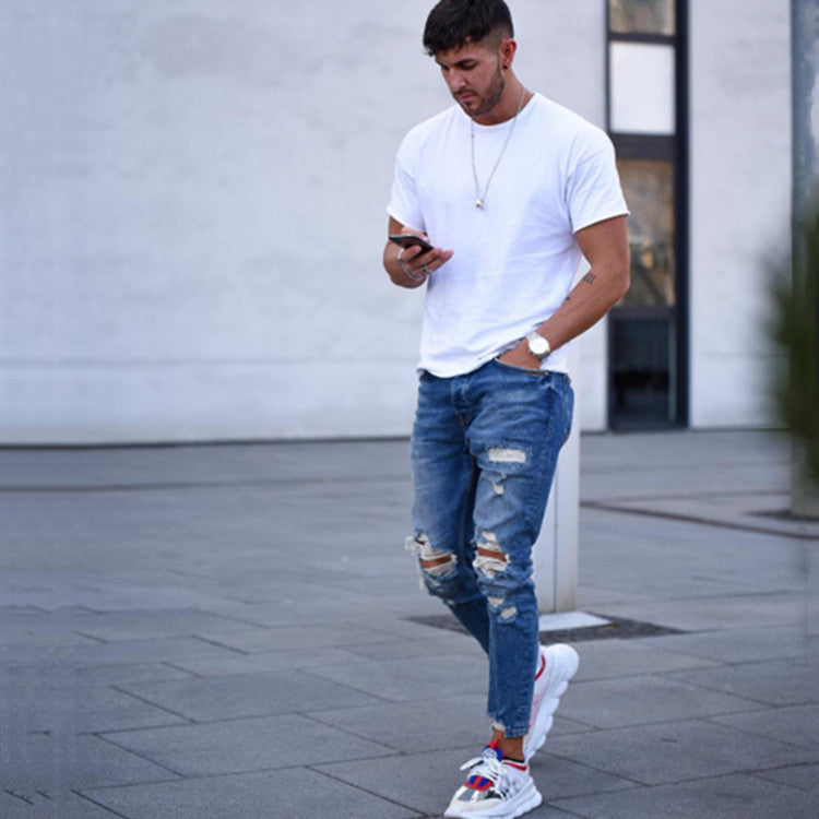Men's Distressed Ripped Jeans - product image 1