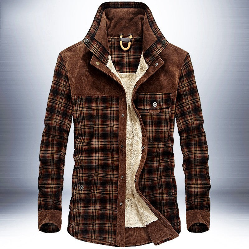 Men's Plaid Cotton Jacket | Long Sleeve