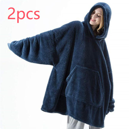 Oversized Wearable Blanket Hoodie – Double-Sided Fleece Sweatshirt - product image 9