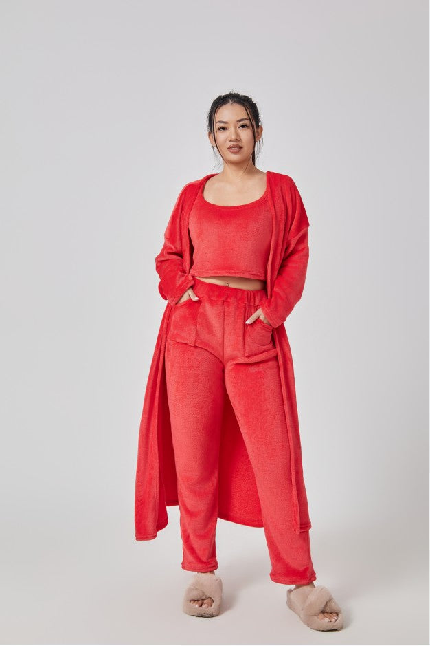 3-Piece Lounge Set – Crop Top, Wide-Leg Pants & Cardigan - product image 6
