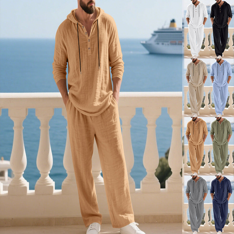Men's Hooded Long-Sleeve Top & Pants Set - image 4