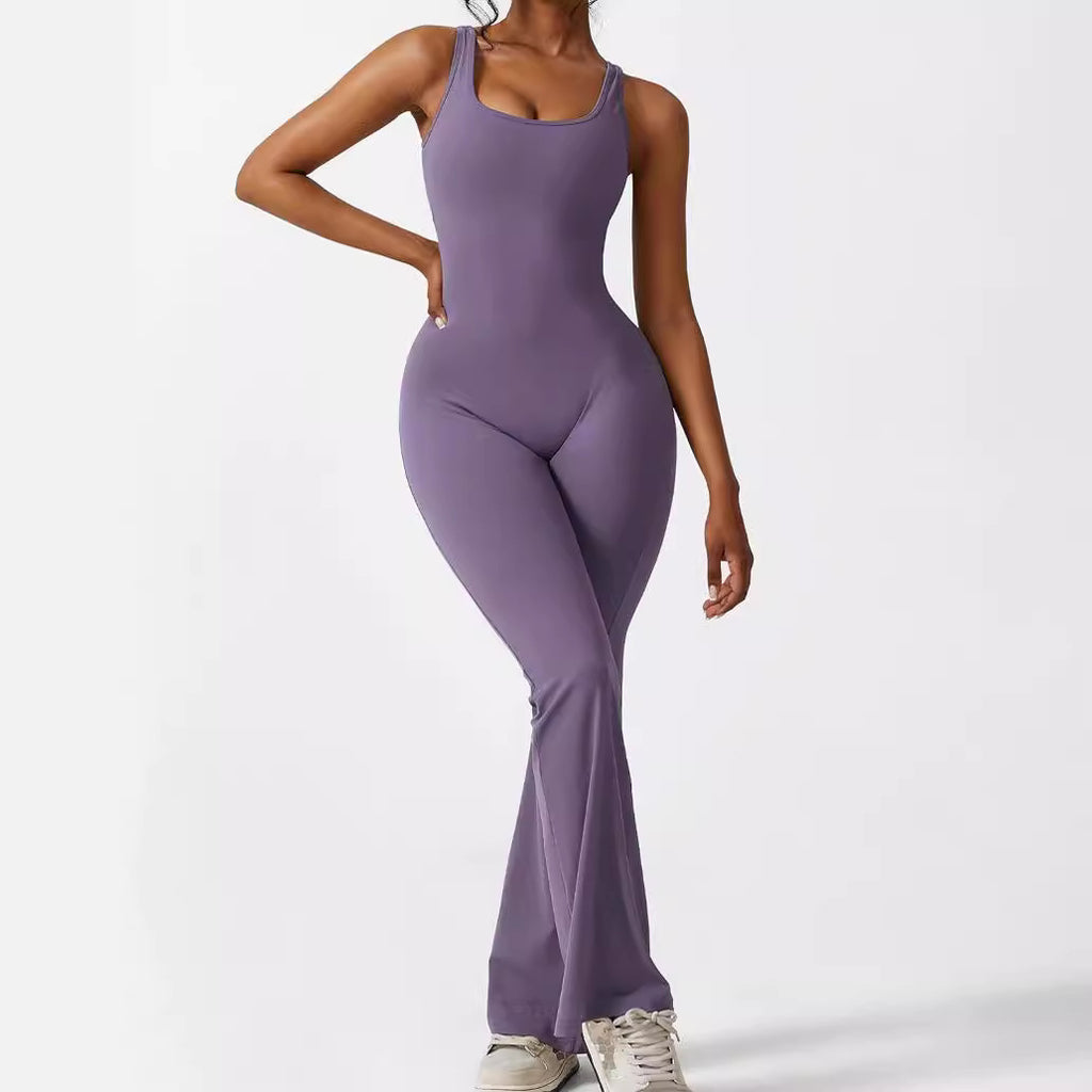 Sleeveless Flare Yoga Jumpsuit – Women’s High-Stretch Wide Leg Activewear - product image 5