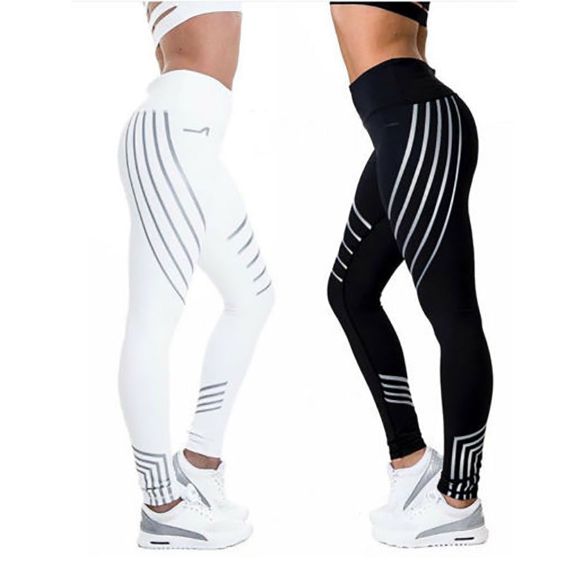 Glow-in-the-Dark Print Workout Leggings – Women’s High-Stretch Fitness Pants - product image 1