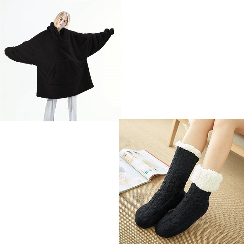 Oversized Wearable Blanket Hoodie – Double-Sided Fleece Sweatshirt - product image 14