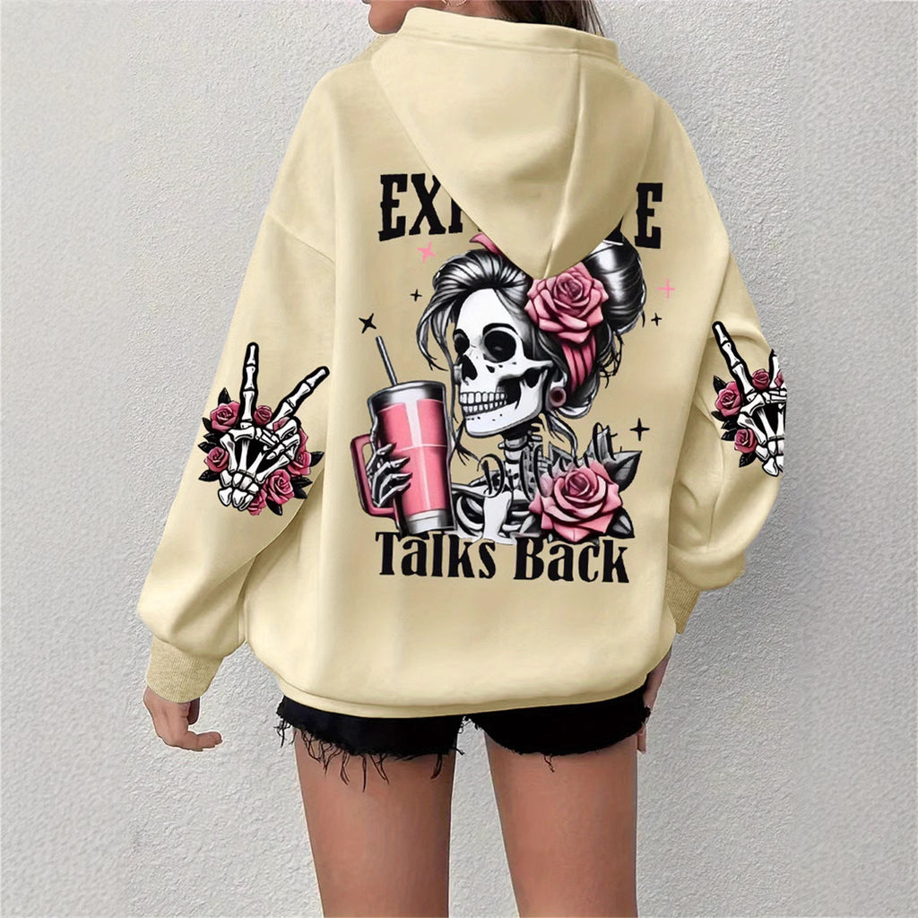 Retro Skull Graphic Long-Sleeve Sweatshirt - product image 1