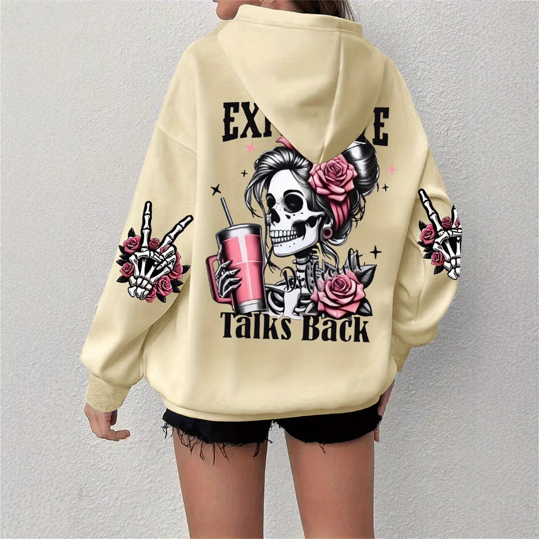Retro Skull Graphic Long-Sleeve Sweatshirt - product image 1