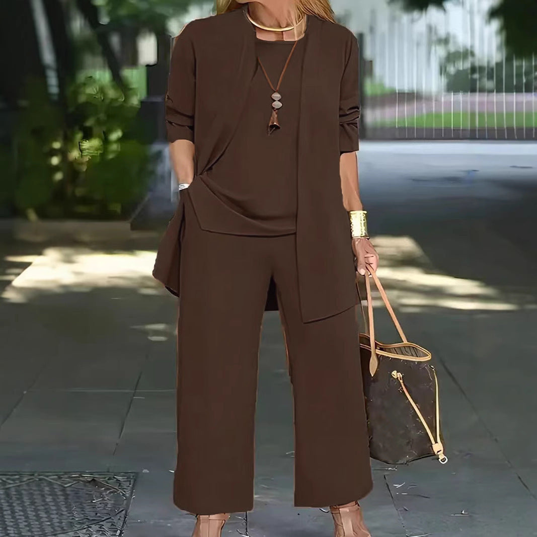 Women's 3-Piece Casual Set: Cardigan, Tank Top & Wide-Leg Pants - product image 7