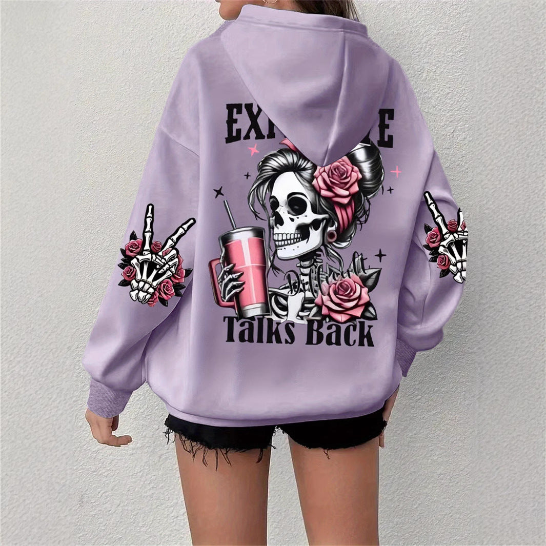 Retro Skull Graphic Long-Sleeve Sweatshirt - product image 7