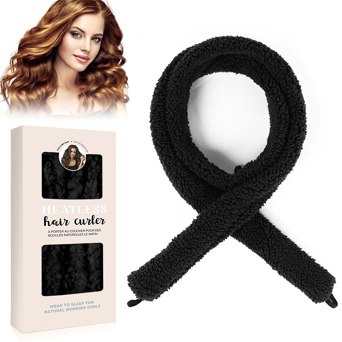Heatless Satin Hair Curler for Overnight Waves - product image 1