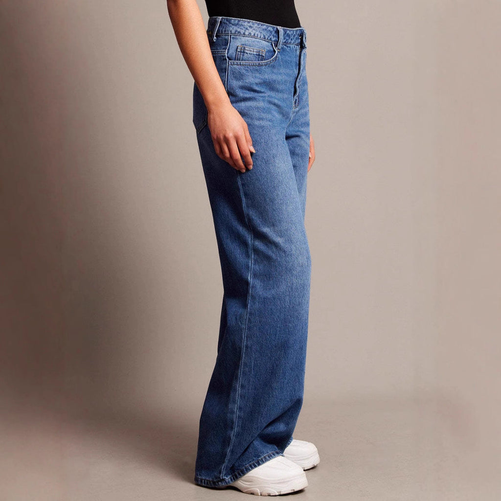 Women's Retro Washed Wide-Leg Jeans – High-Waist Loose Fit - product image 3