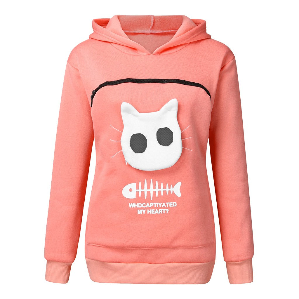 Cat Pocket Hoodie Sweatshirt – Women’s Long Sleeve Cozy Sweater - product image 11
