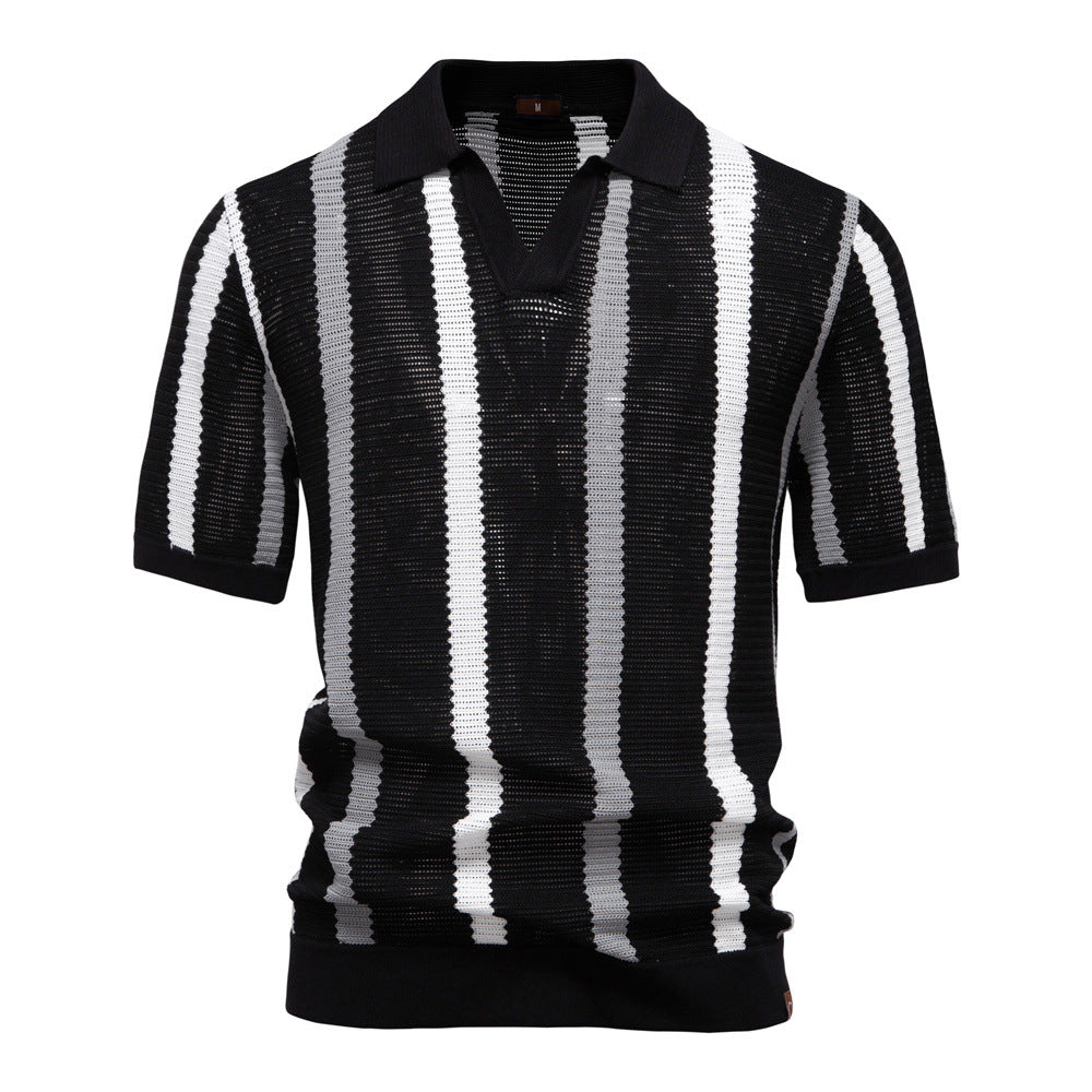 Men's Striped Knit Polo Shirt - product image 6