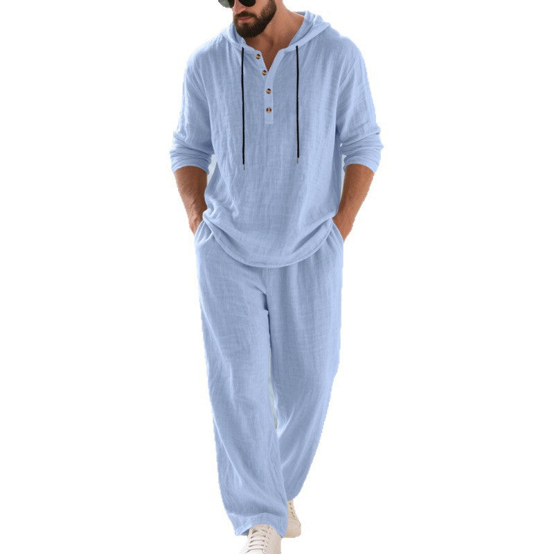 Men's Hooded Long-Sleeve Top & Pants Set - image 6