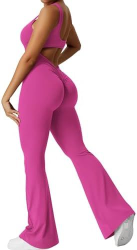 Sleeveless Flare Yoga Jumpsuit – Women’s High-Stretch Wide Leg Activewear - product image 9