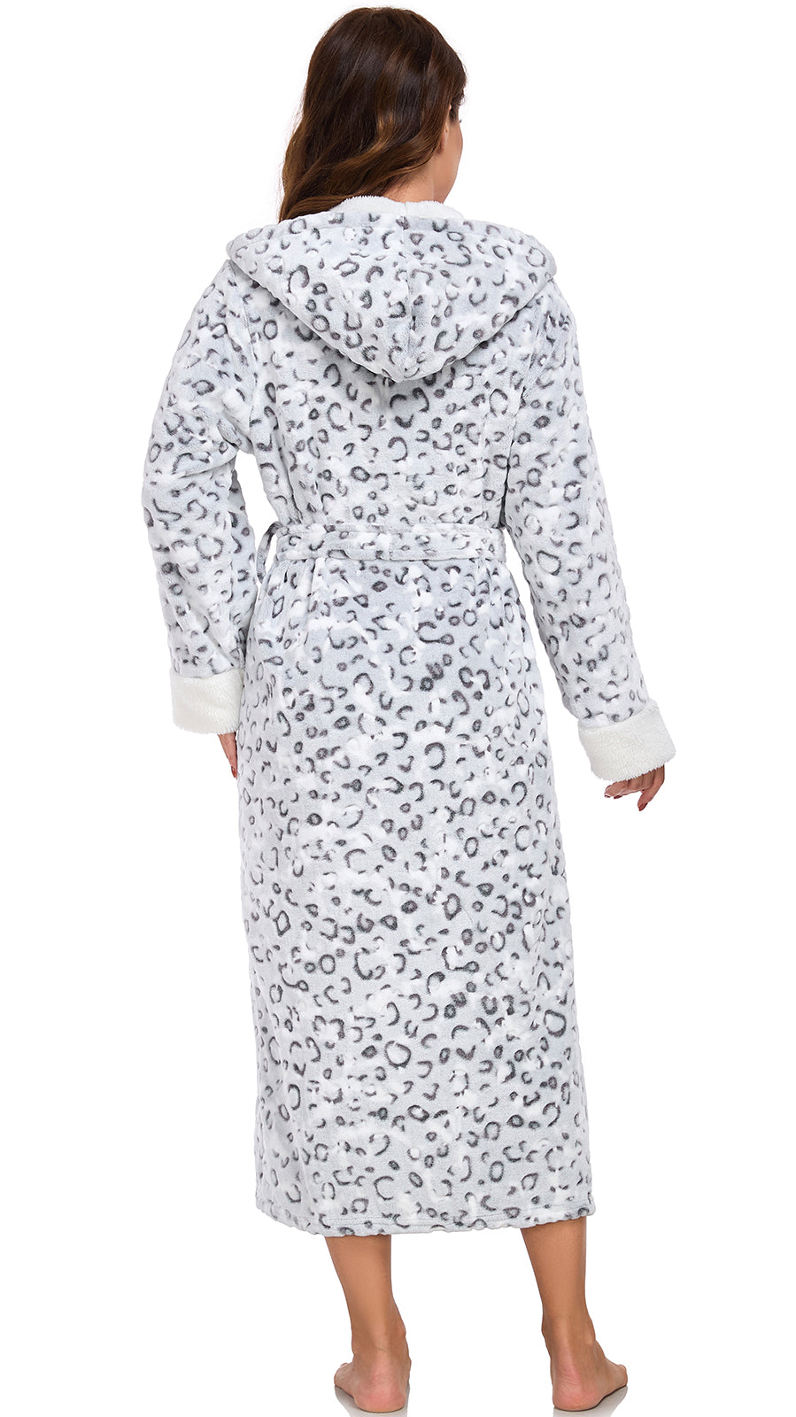 RONGTAI Women's Long Hooded Fleece Bathrobe - view 6