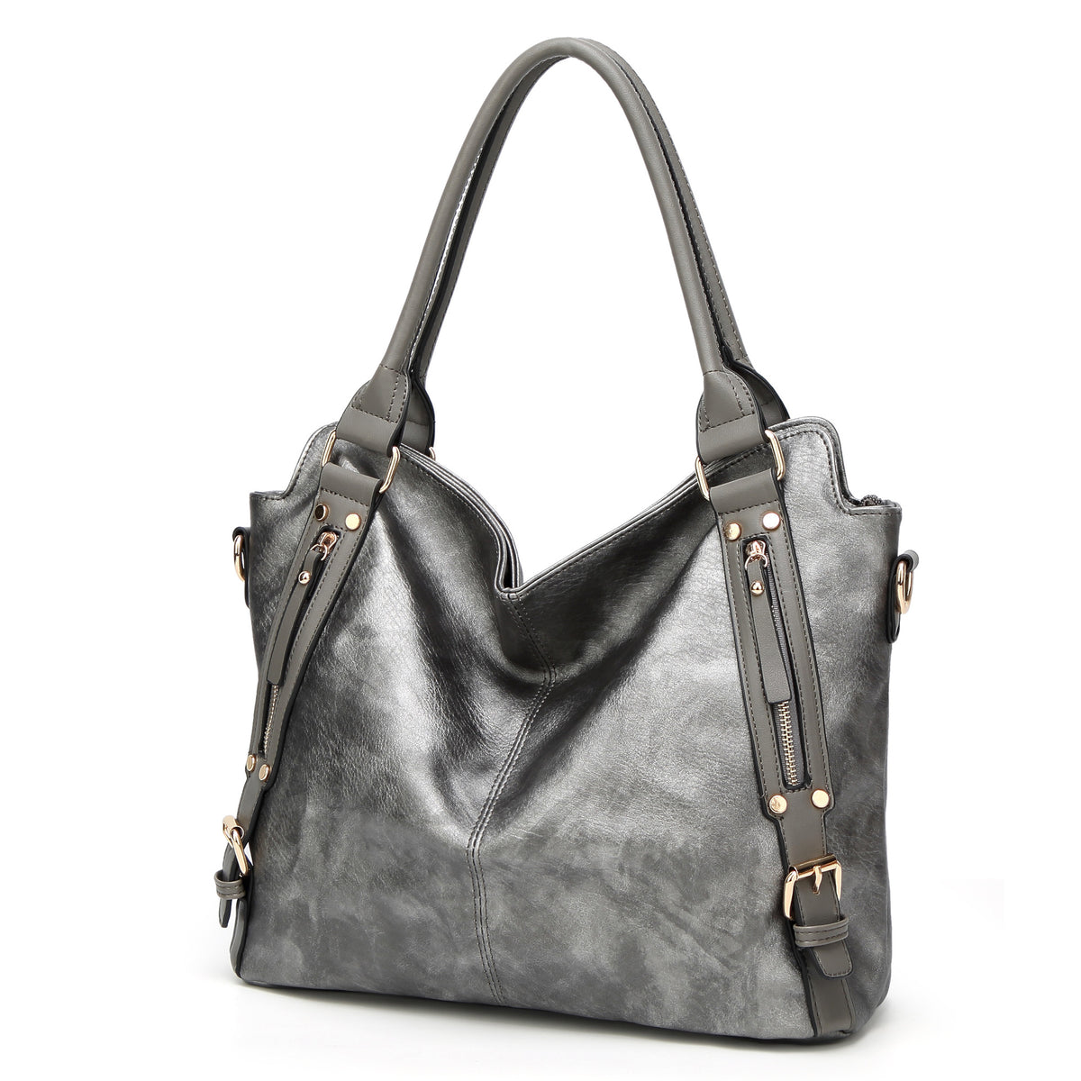 Women's Vintage Tote Bag – Large PU Leather Shoulder Bag - product image 4