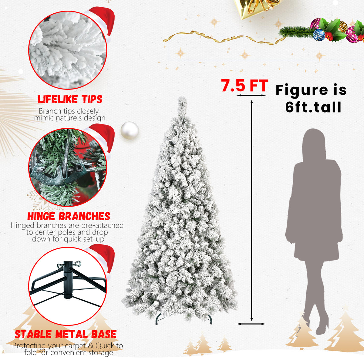 Flocked PVC Christmas Tree - product image 3