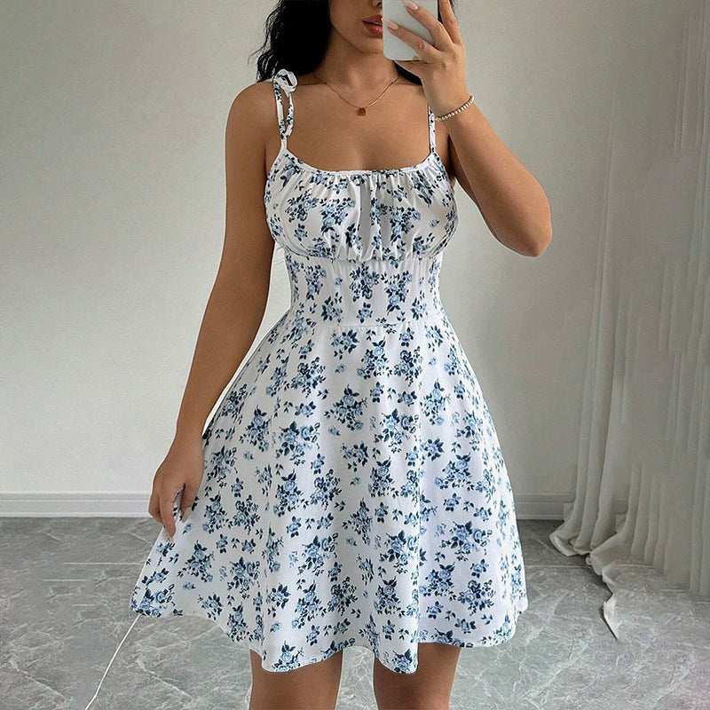Women's Floral Print A-Line Dress - view 7
