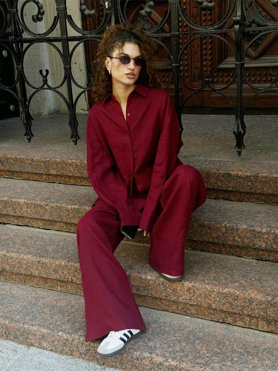 Women’s Relaxed Long-Sleeve Shirt & Trousers Set - product image 8