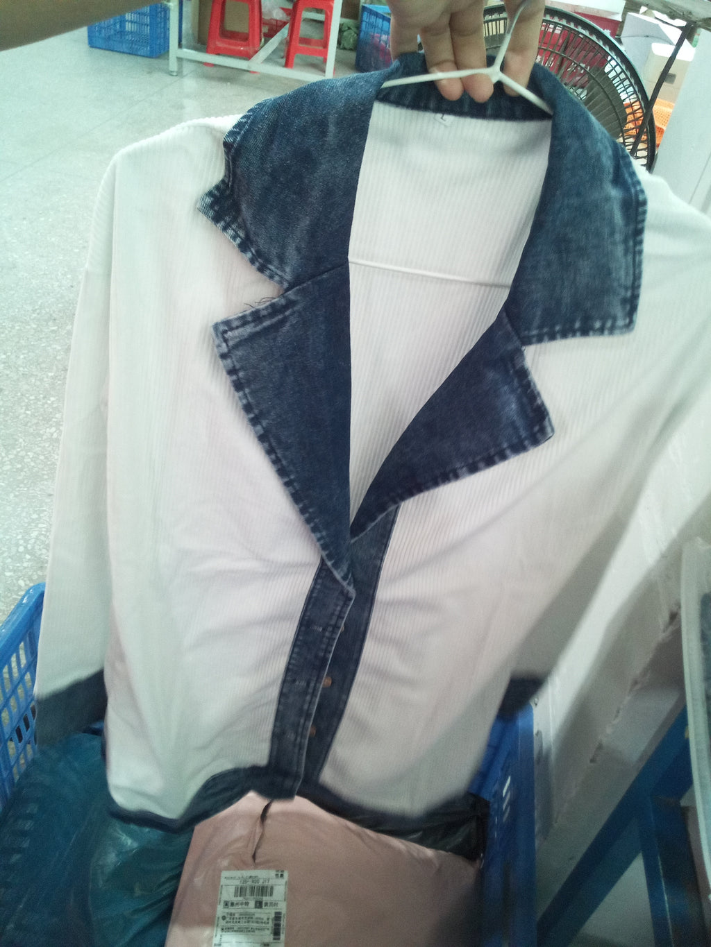 Women's Denim Patchwork Button-Down Jacket - view 9