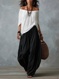 Women's Off-Shoulder Two-Piece Set – Long Sleeve Top & Flare Pants - product image 11