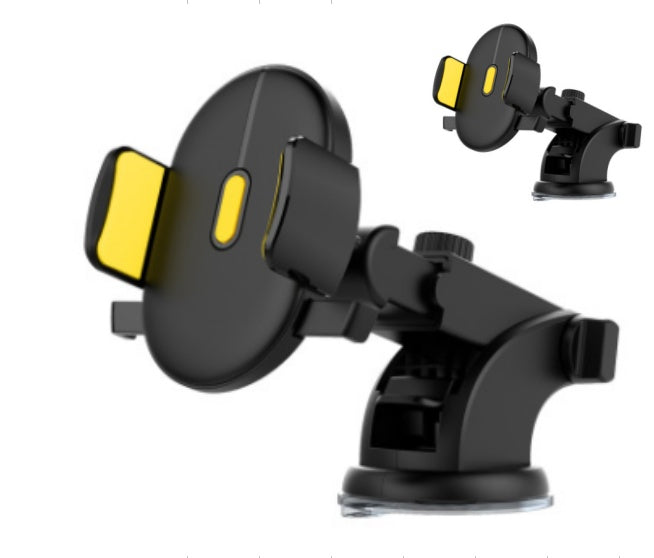 Black car phone mount with red grip pads