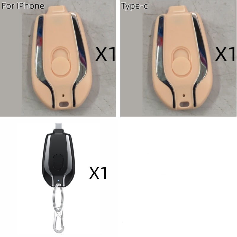 Collage of miniature power banks labeled For iPhone and Type-C