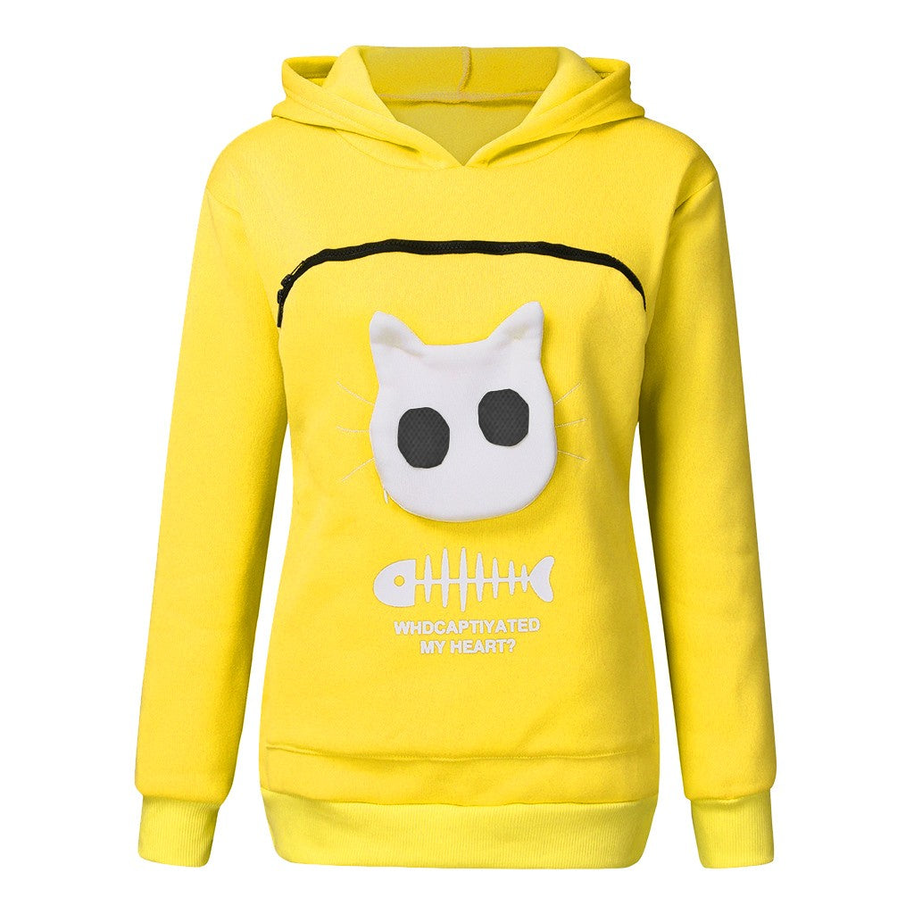 Cat Pocket Hoodie Sweatshirt – Women’s Long Sleeve Cozy Sweater - product image 9