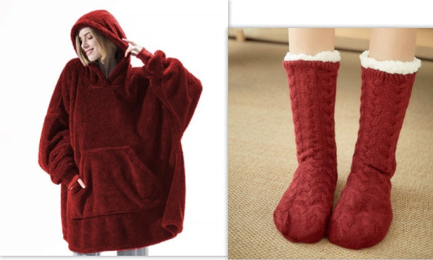 Oversized Wearable Blanket Hoodie – Double-Sided Fleece Sweatshirt - product image 44