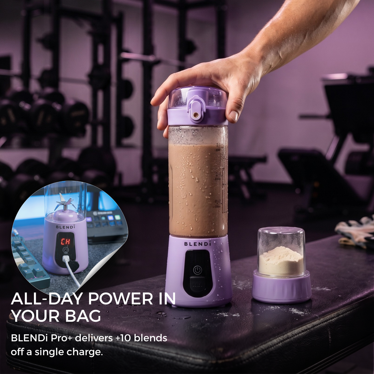 BLENDi Pro+ Portable Blender – 120W, 17oz, Crushes Ice, USB-C Rechargeable