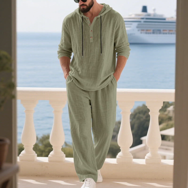 Men's Hooded Long-Sleeve Top & Pants Set - image 8