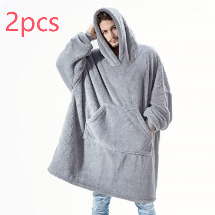 Oversized Wearable Blanket Hoodie – Double-Sided Fleece Sweatshirt - product image 20