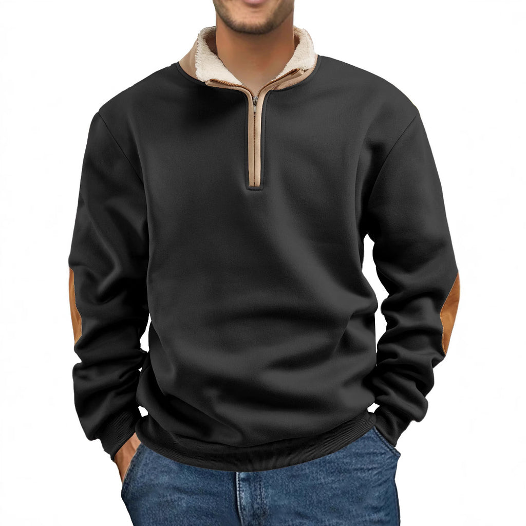 Men's Retro Patchwork Long-Sleeve Sweater - image 6