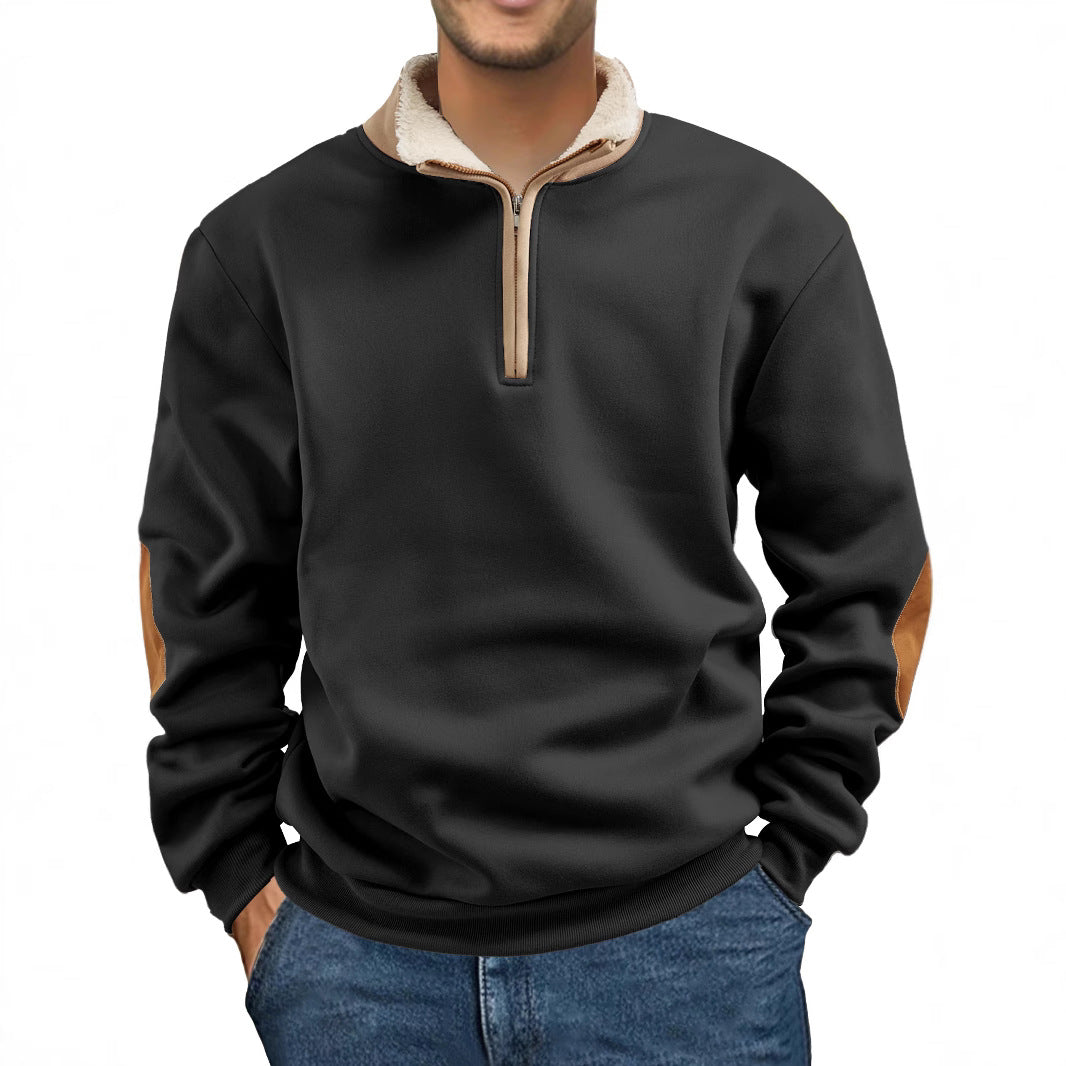 Men's Retro Patchwork Long-Sleeve Sweater - image 6