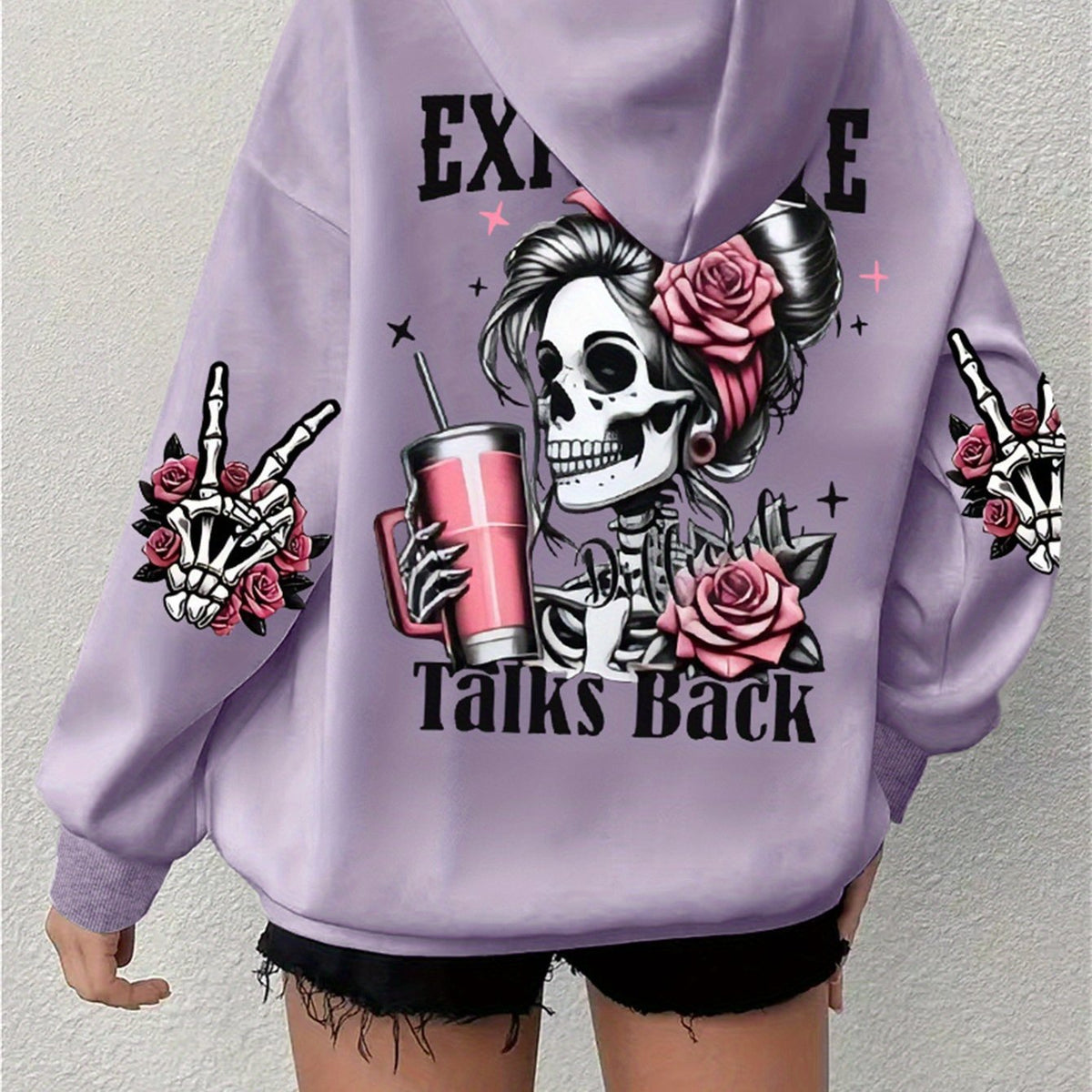 Retro Skull Graphic Long-Sleeve Sweatshirt - product image 5