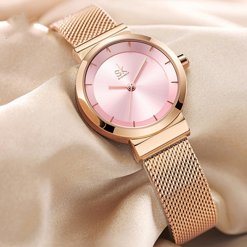 Women's Minimalist Quartz Watch with Faux Leather Strap - product image 1