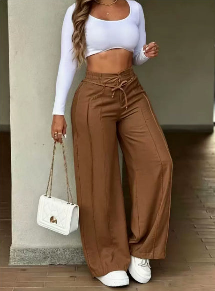 Women's High-Waist Drawstring Wide-Leg Pants - product image 11