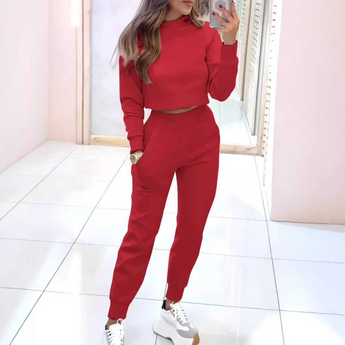 Women's High-Collar Slim Long-Sleeve Leisure Suit - product image 5
